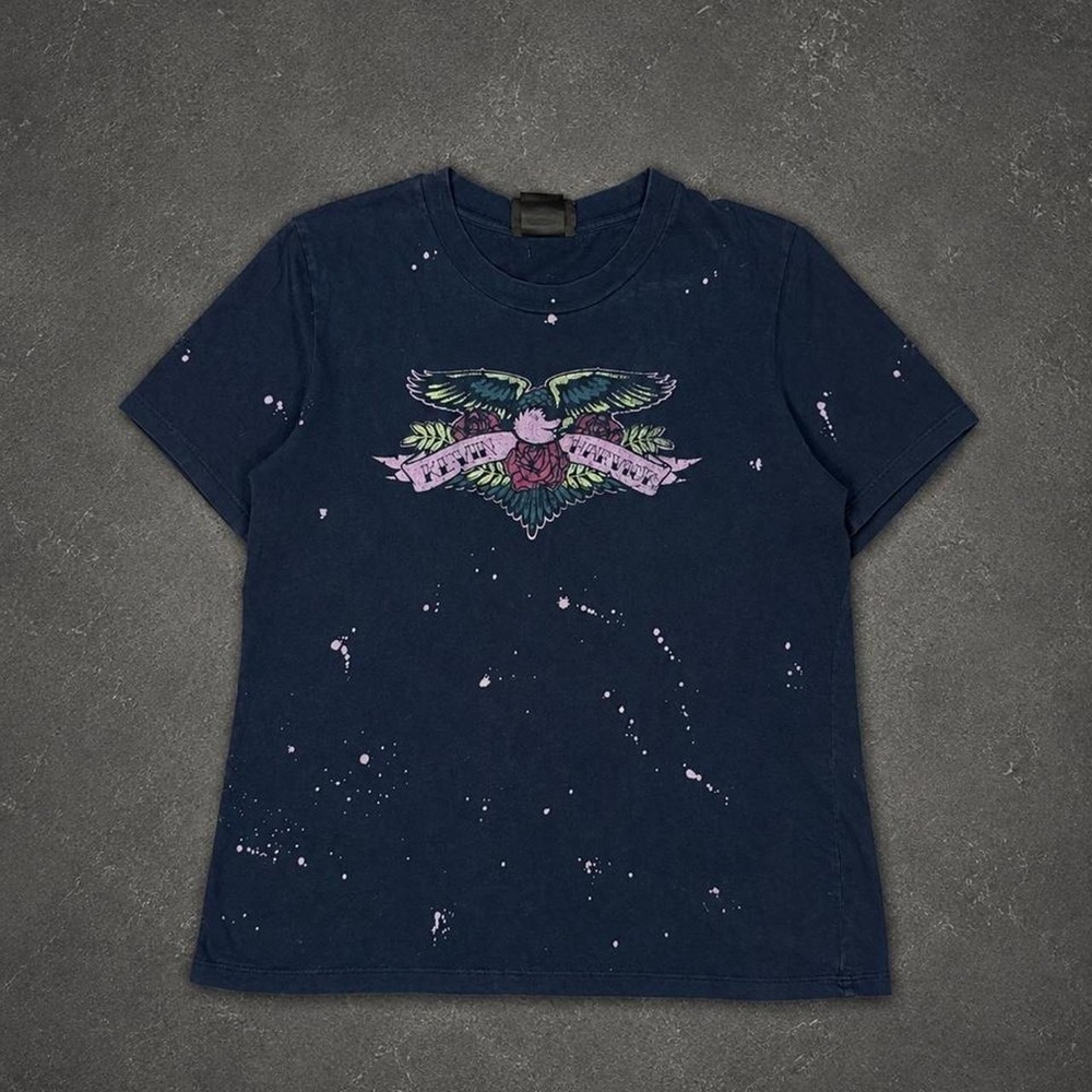 Y2K Kevin Harvick NASCAR Chase Authentics Eagle Rose Bleach Splatter Tee M